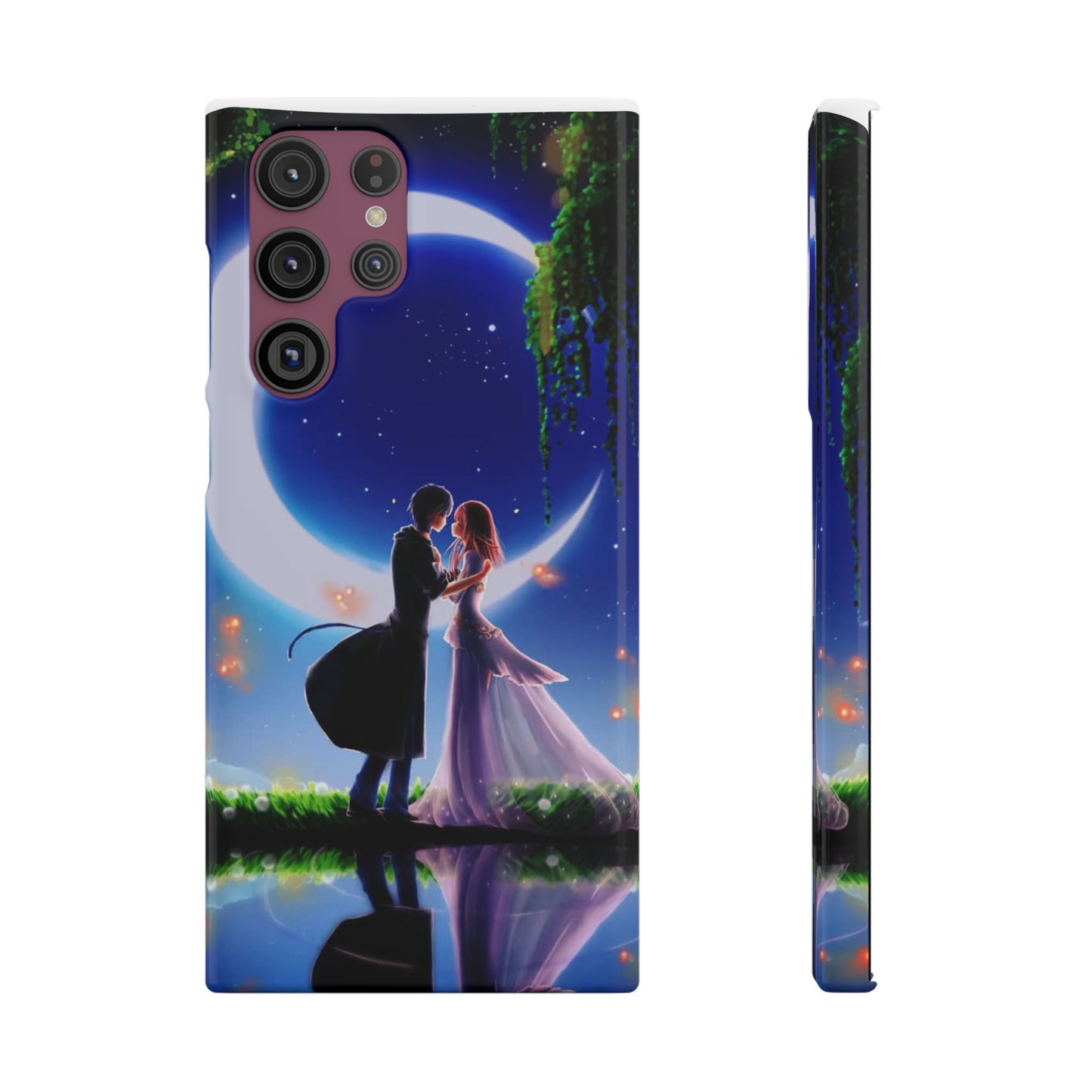Moonlit Lovers Scene with Crescent Moon Case
