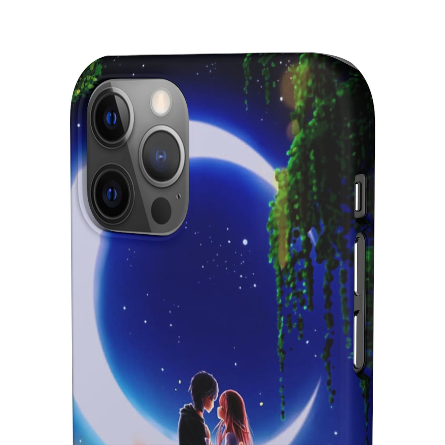 Moonlit Lovers Scene with Crescent Moon Case