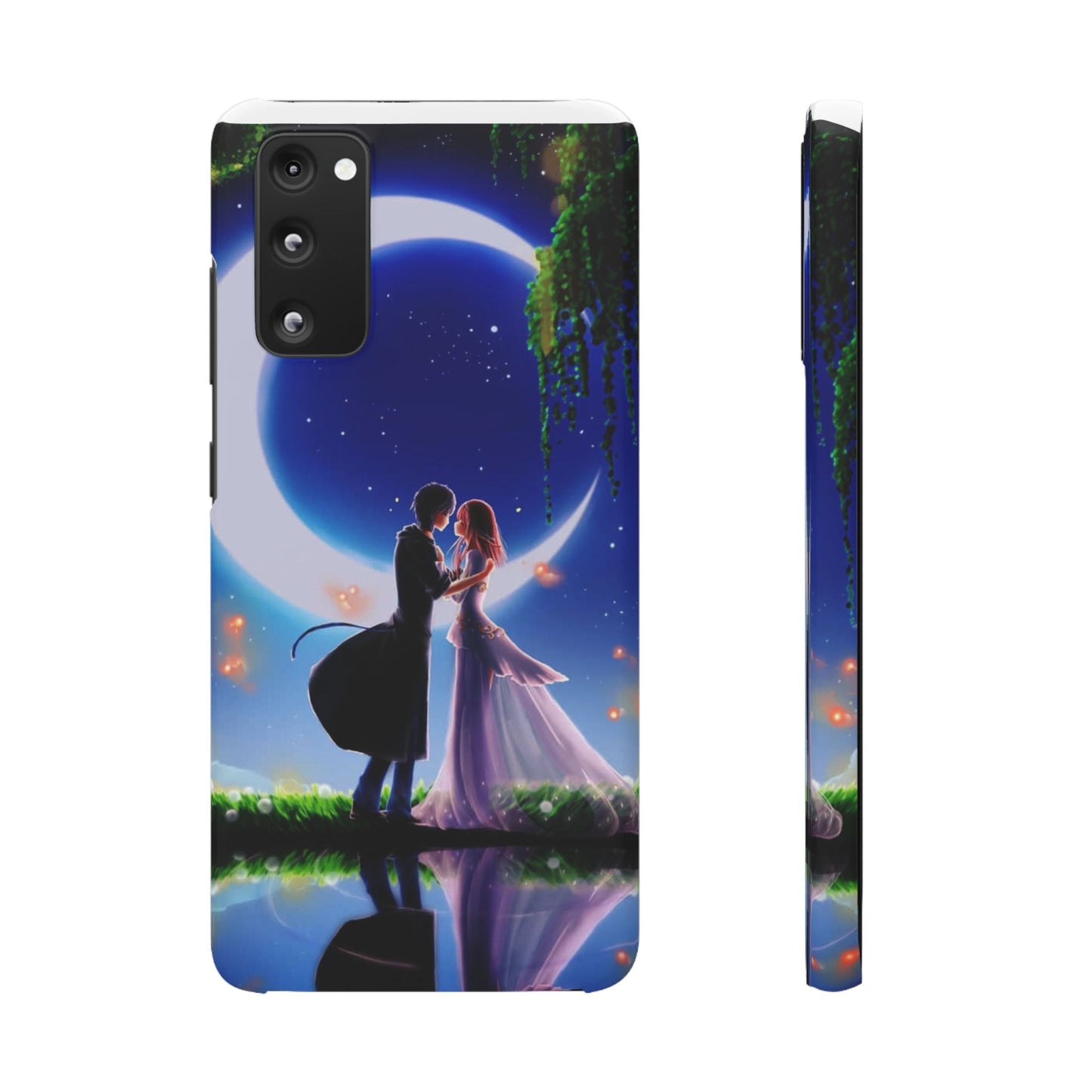 Moonlit Lovers Scene with Crescent Moon Case