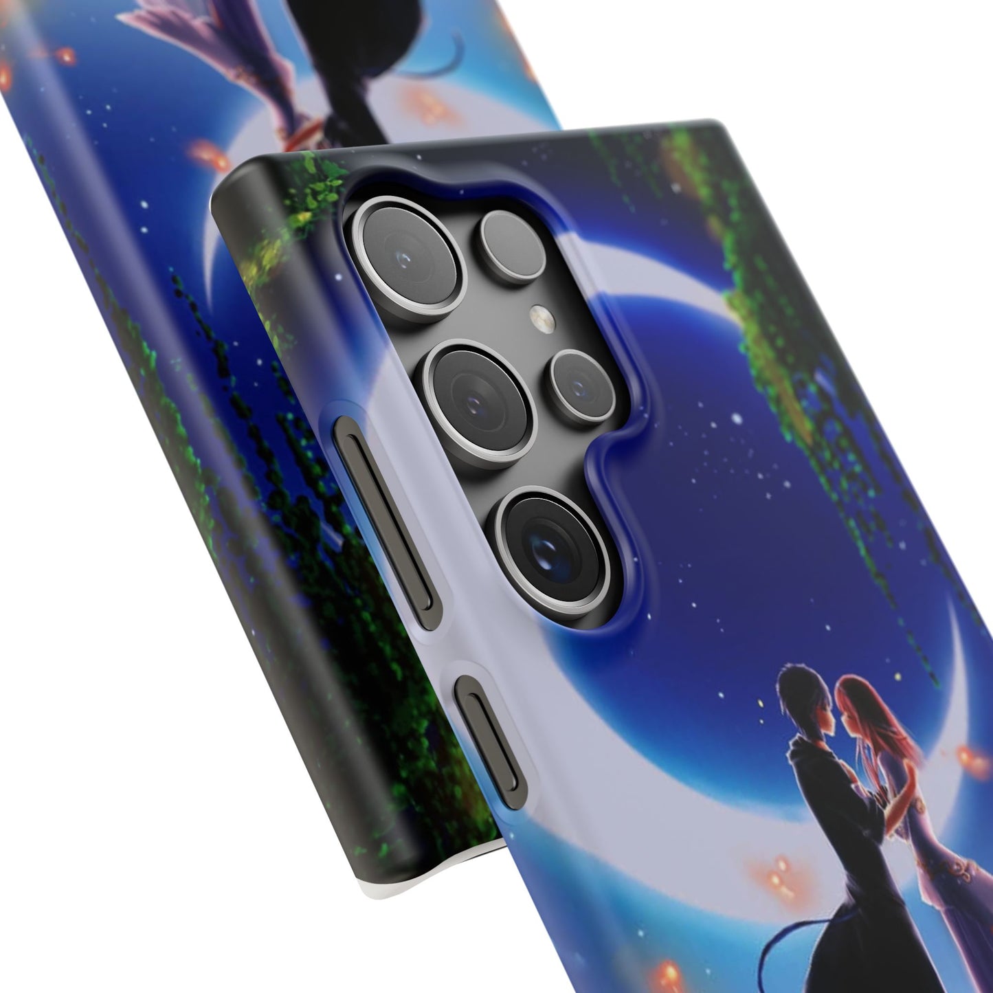 Moonlit Lovers Scene with Crescent Moon Case