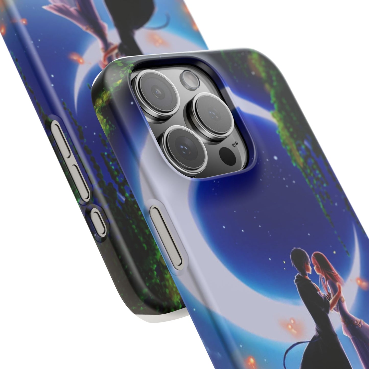 Moonlit Lovers Scene with Crescent Moon Case