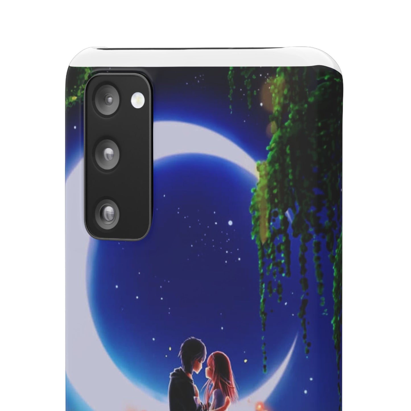 Moonlit Lovers Scene with Crescent Moon Case