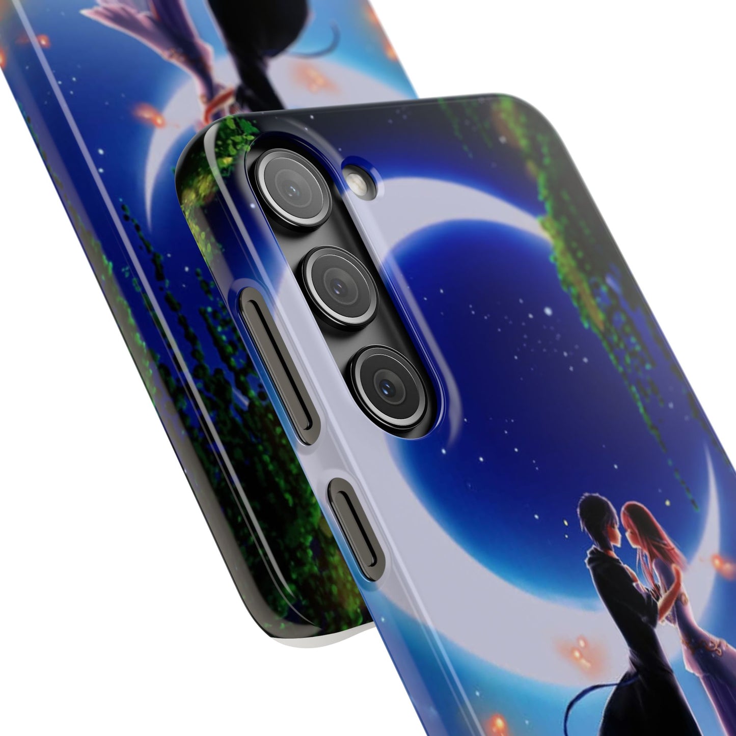 Moonlit Lovers Scene with Crescent Moon Case