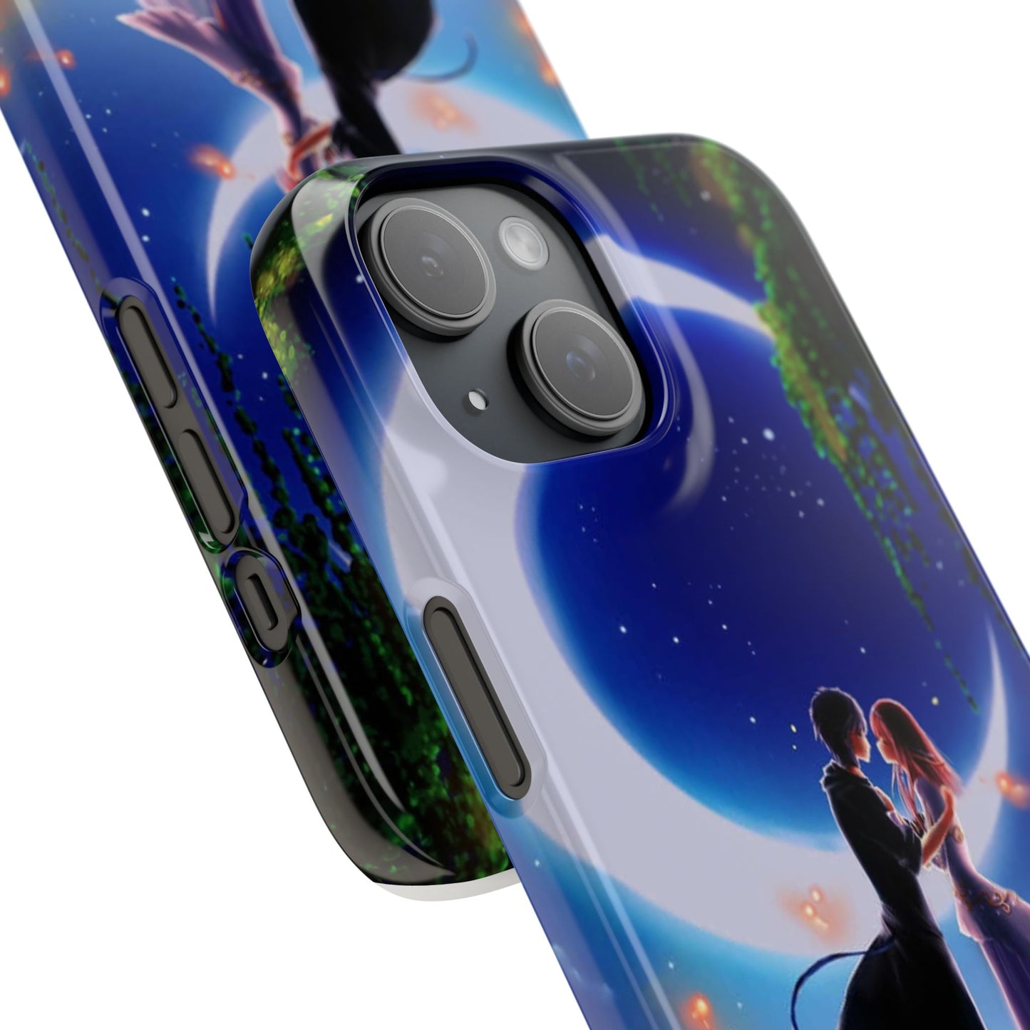 Moonlit Lovers Scene with Crescent Moon Case