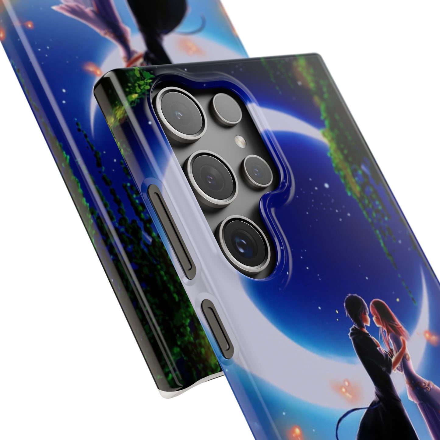 Moonlit Lovers Scene with Crescent Moon Case