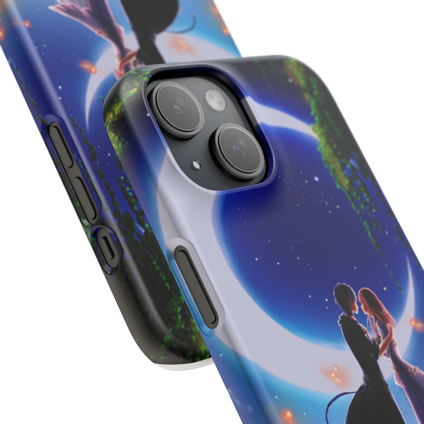 Moonlit Lovers Scene with Crescent Moon Case