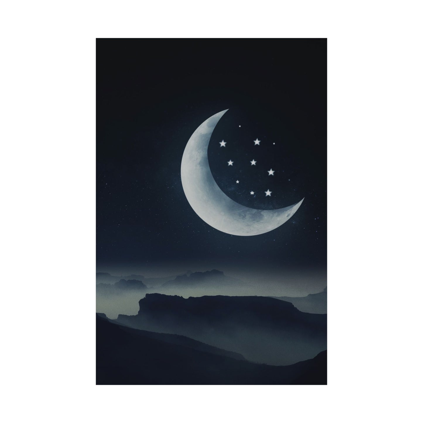 Posters - Moon and Star Matte Wall Art for Modern Living Spaces and Collectors