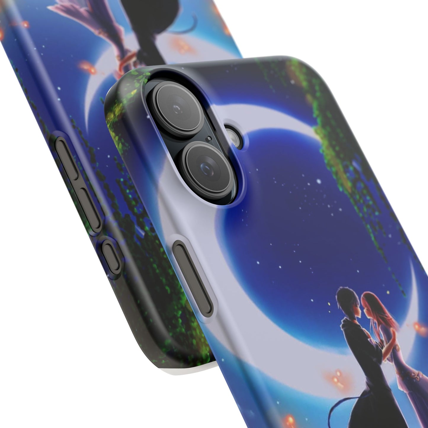 Moonlit Lovers Scene with Crescent Moon Case