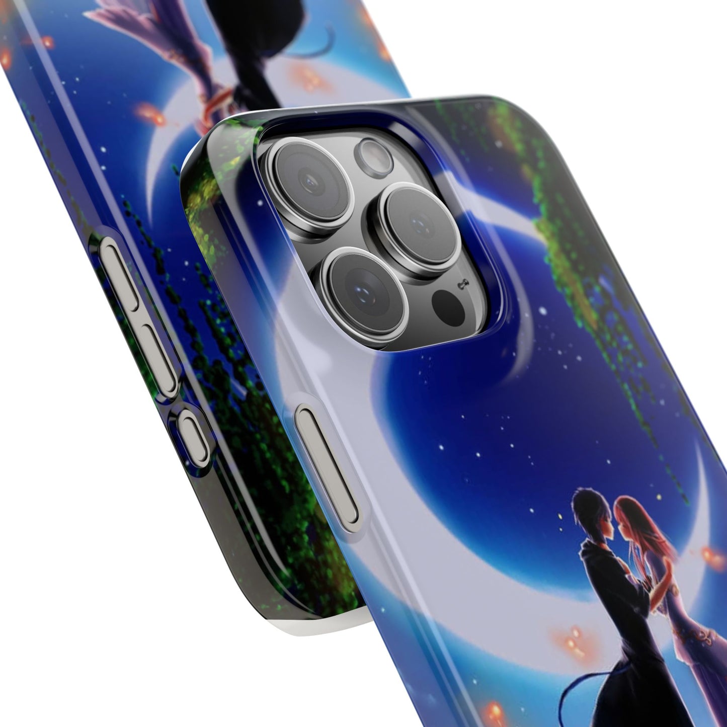 Moonlit Lovers Scene with Crescent Moon Case