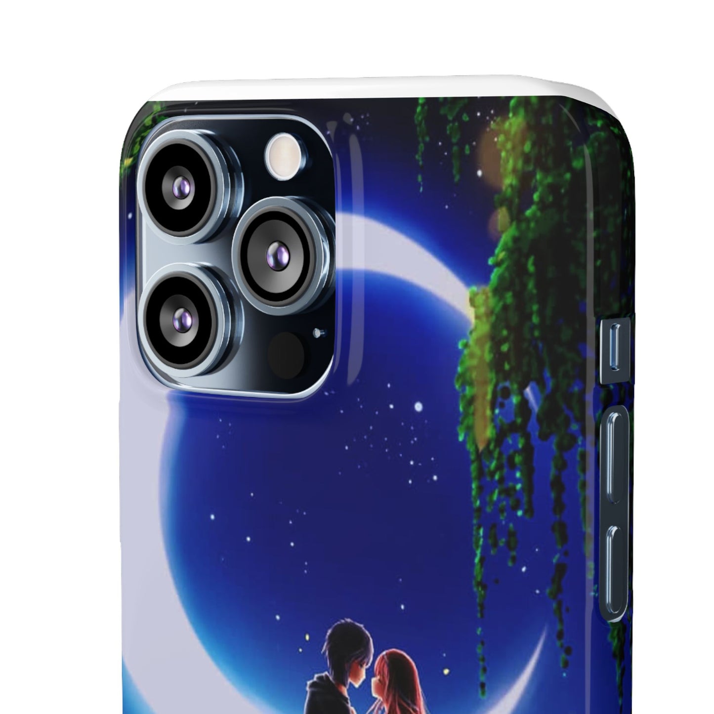 Moonlit Lovers Scene with Crescent Moon Case