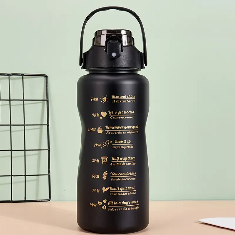 Set of 3 Large Capacity Water Flask Leakproof Frosted Beverage Bottle
