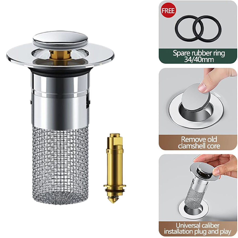 Anti-Odor Pop-Up Design Stainless Steel Sink Strainer & Stopper