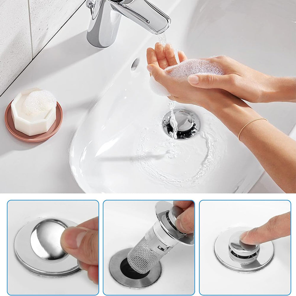 Anti-Odor Pop-Up Design Stainless Steel Sink Strainer & Stopper