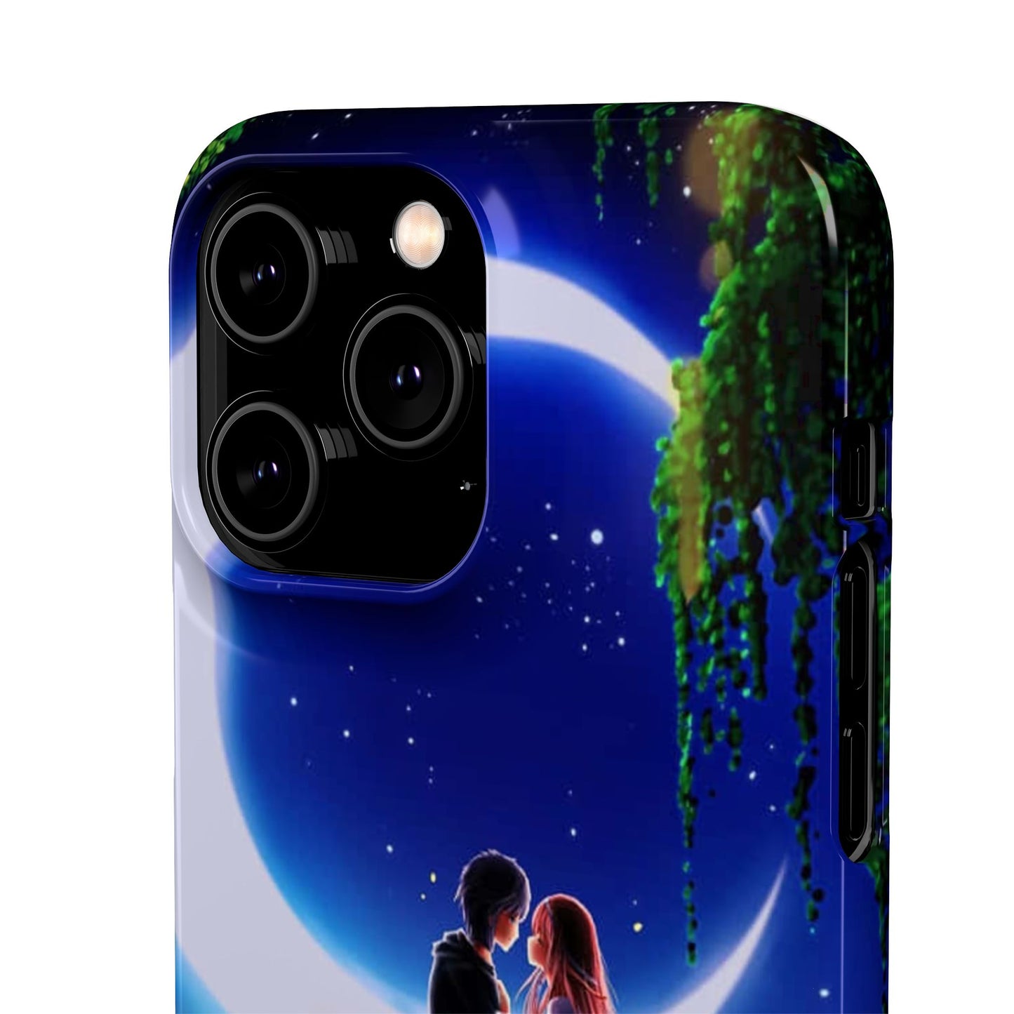 Moonlit Lovers Scene with Crescent Moon Case