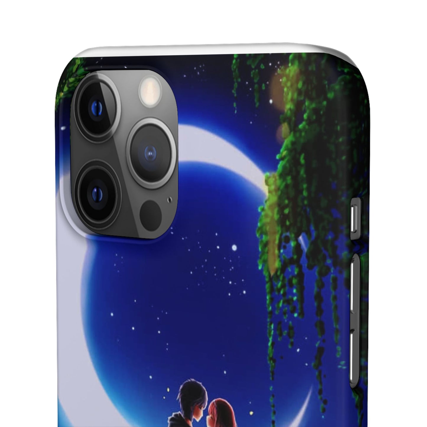 Moonlit Lovers Scene with Crescent Moon Case