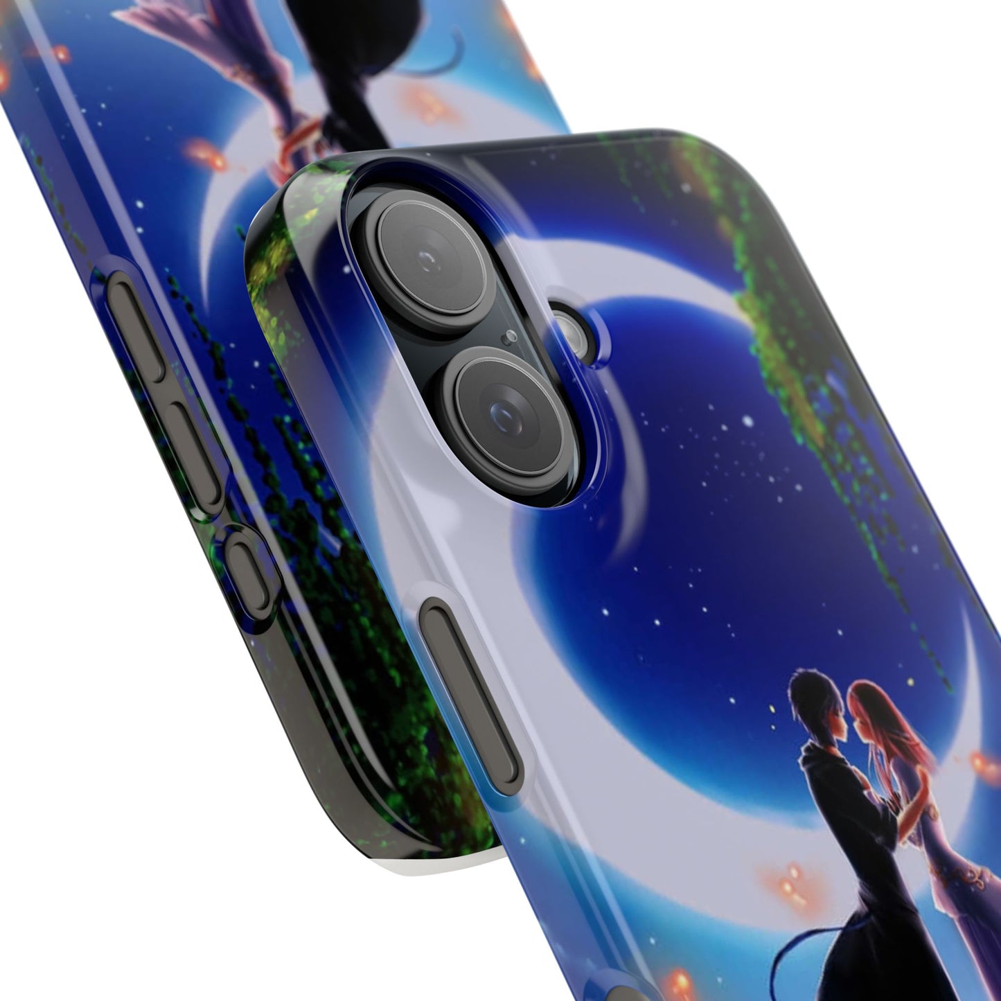 Moonlit Lovers Scene with Crescent Moon Case
