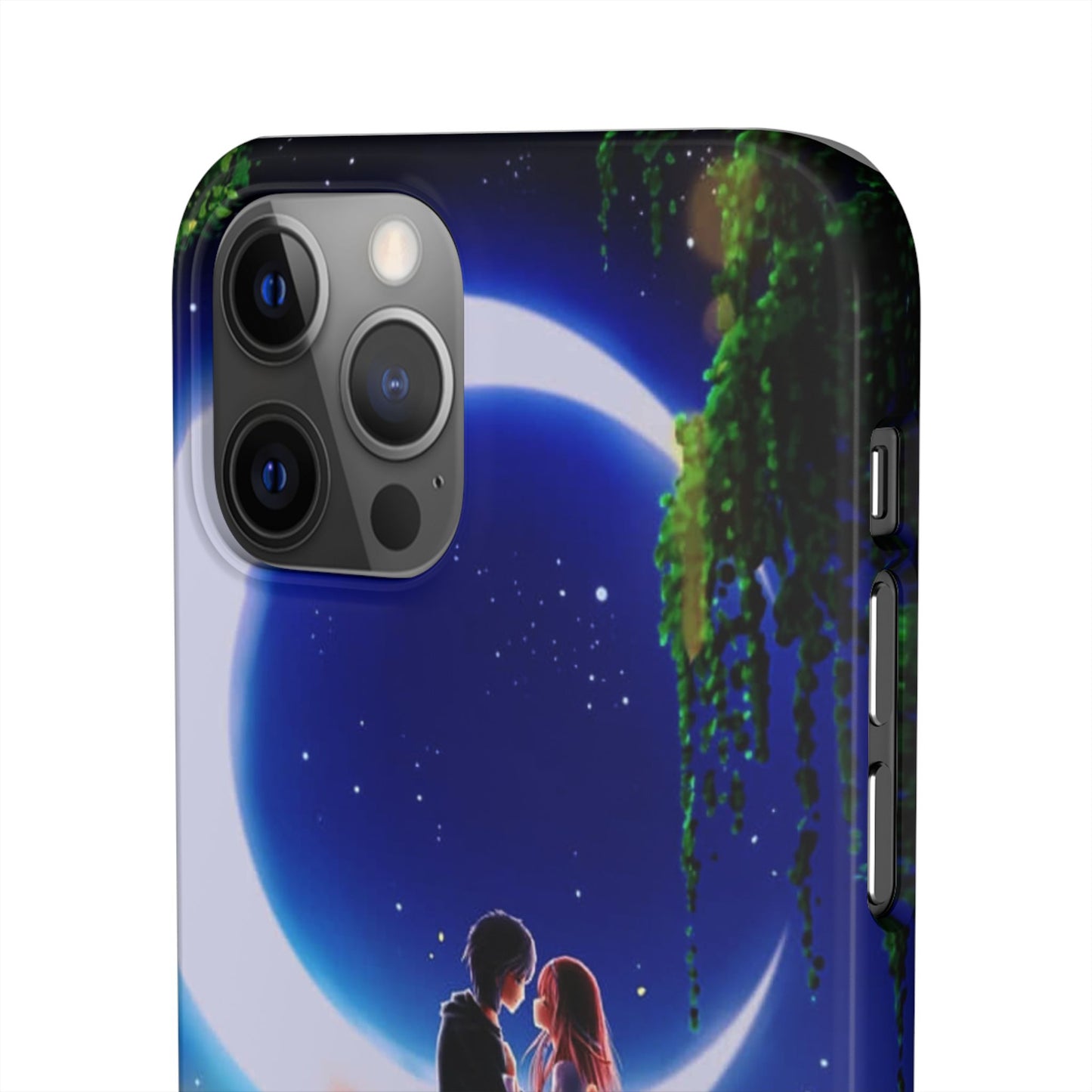 Moonlit Lovers Scene with Crescent Moon Case