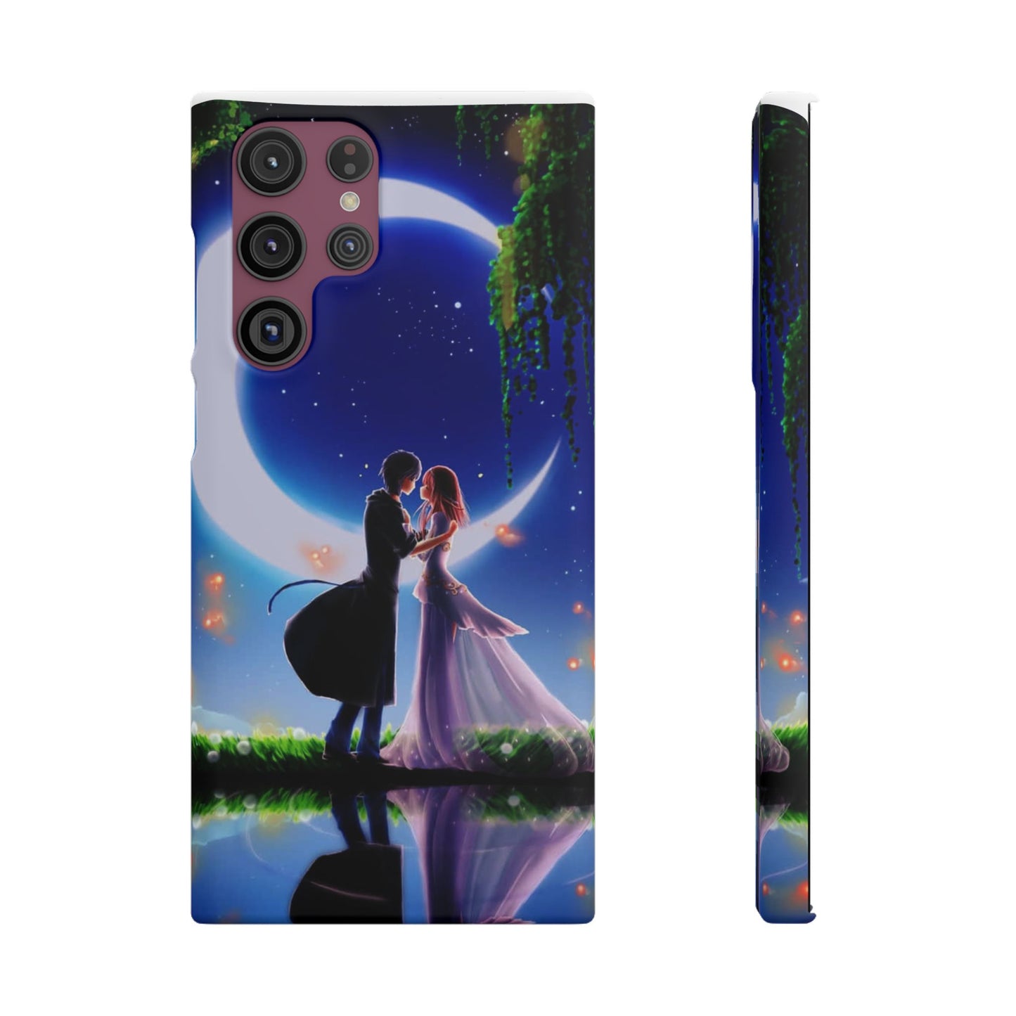Moonlit Lovers Scene with Crescent Moon Case