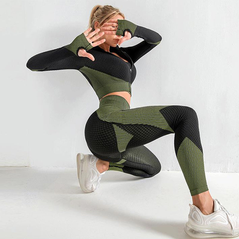 Yoga Set Seamless Sport Set Women Gym Clothing Leggings Women Crop Top Sports Bra Women Fitness Gym Set Womens Outfits Tracksuit