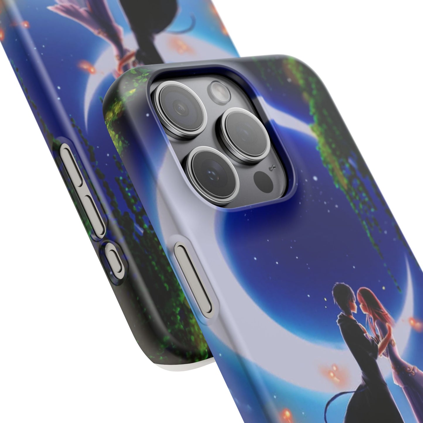 Moonlit Lovers Scene with Crescent Moon Case