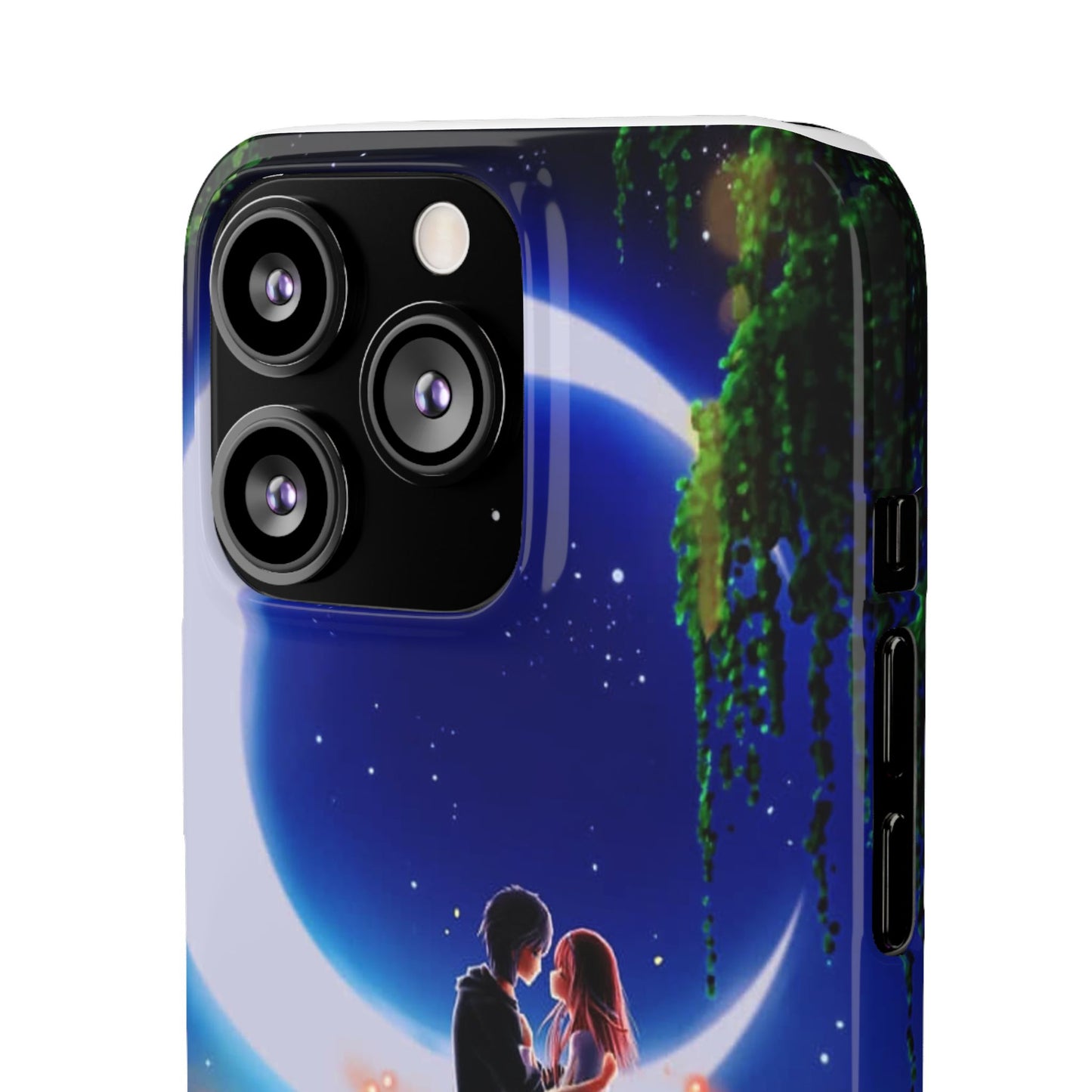 Moonlit Lovers Scene with Crescent Moon Case
