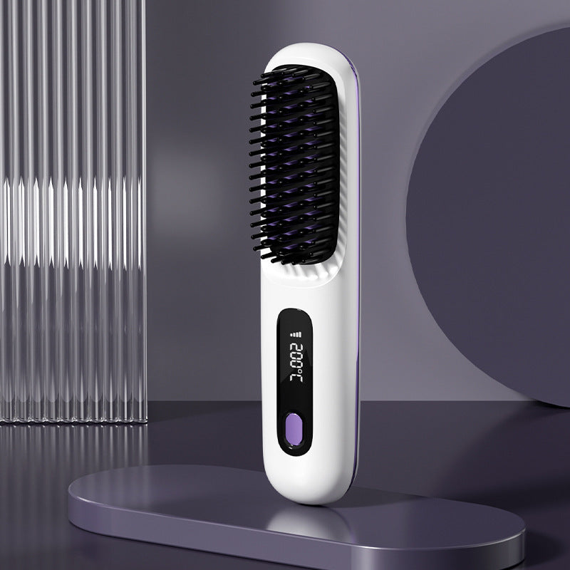 2 In 1 Hair Straightener Heated Brush