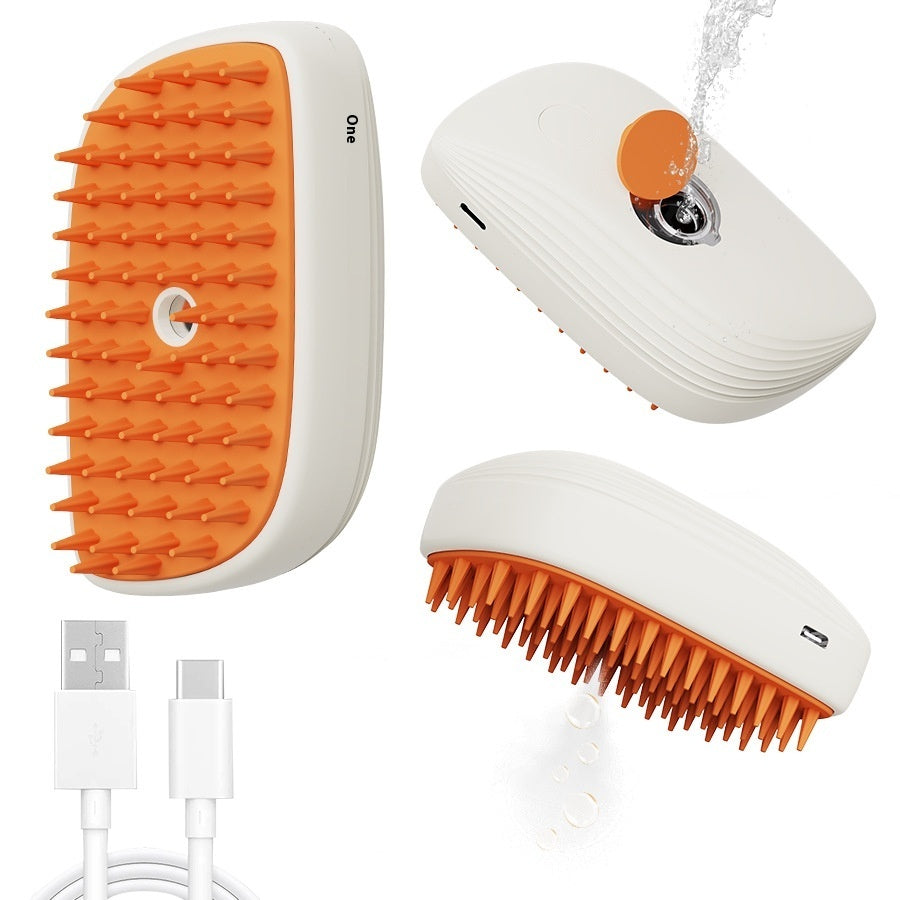 USB Rechargeable Pets Steam Groom Brush