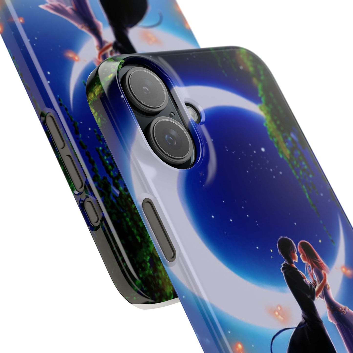 Moonlit Lovers Scene with Crescent Moon Case