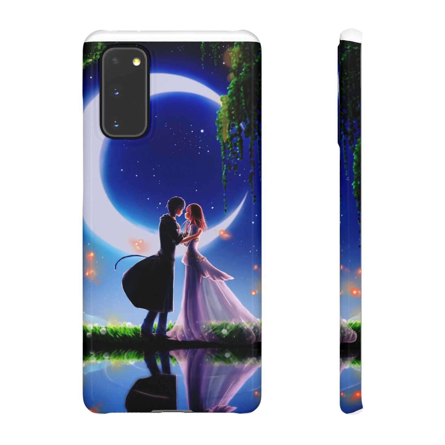 Moonlit Lovers Scene with Crescent Moon Case