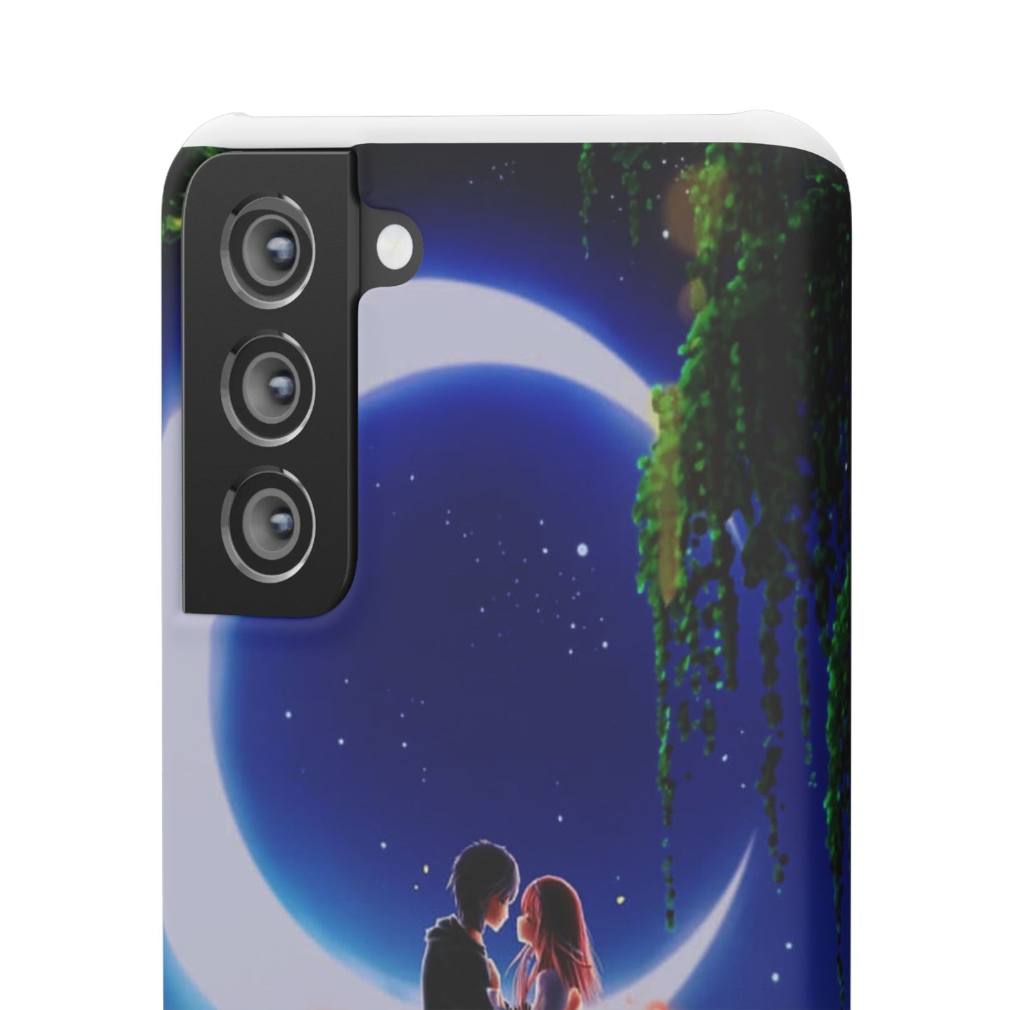 Moonlit Lovers Scene with Crescent Moon Case