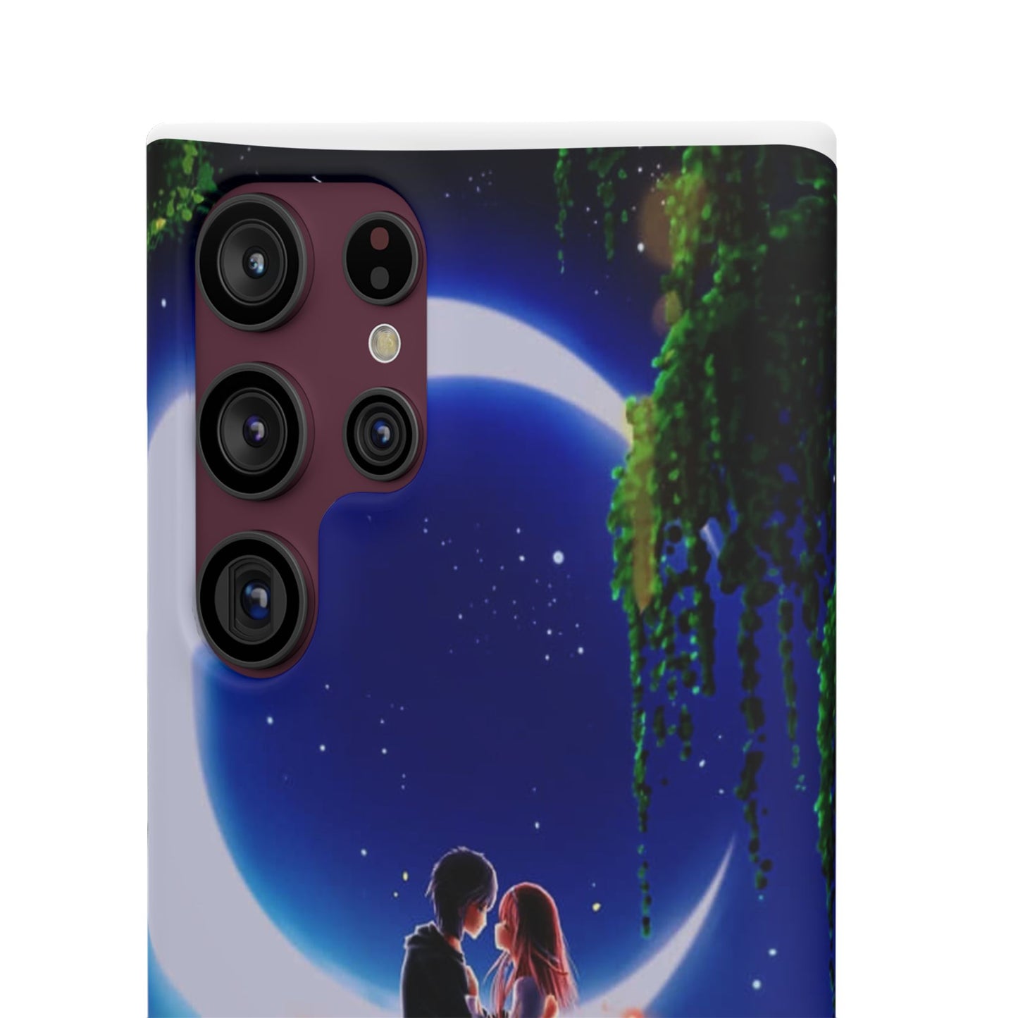Moonlit Lovers Scene with Crescent Moon Case