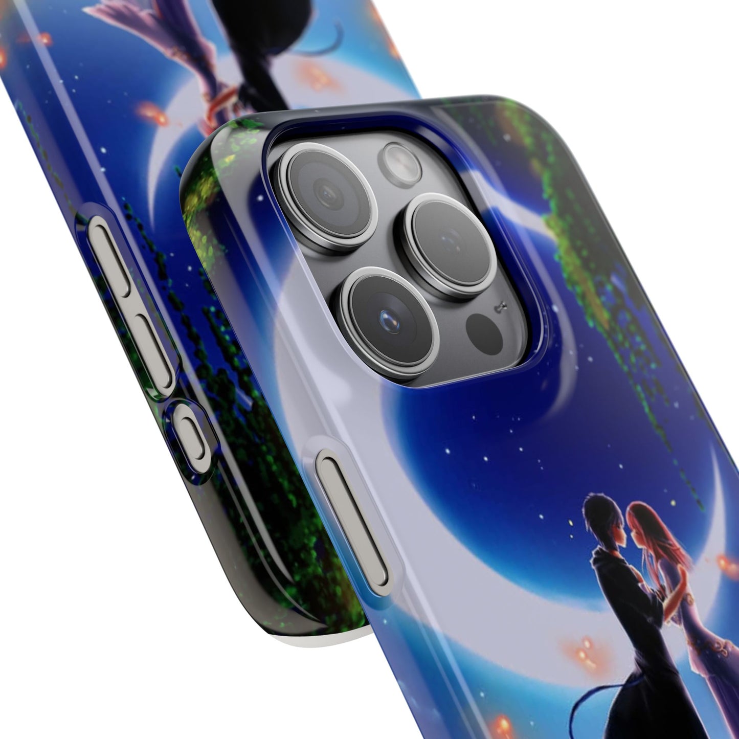 Moonlit Lovers Scene with Crescent Moon Case