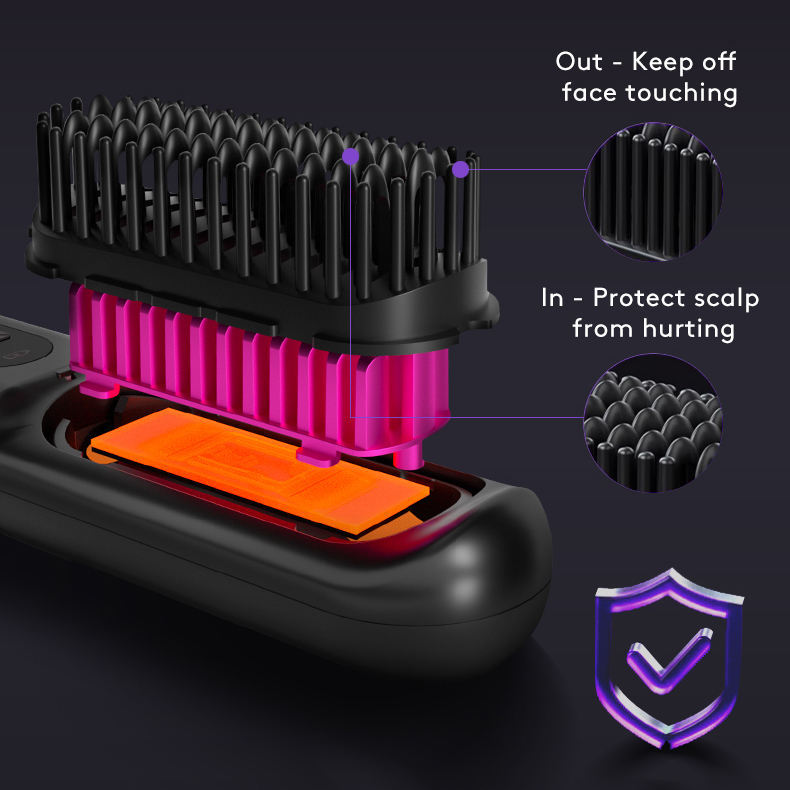 2 In 1 Hair Straightener Heated Brush