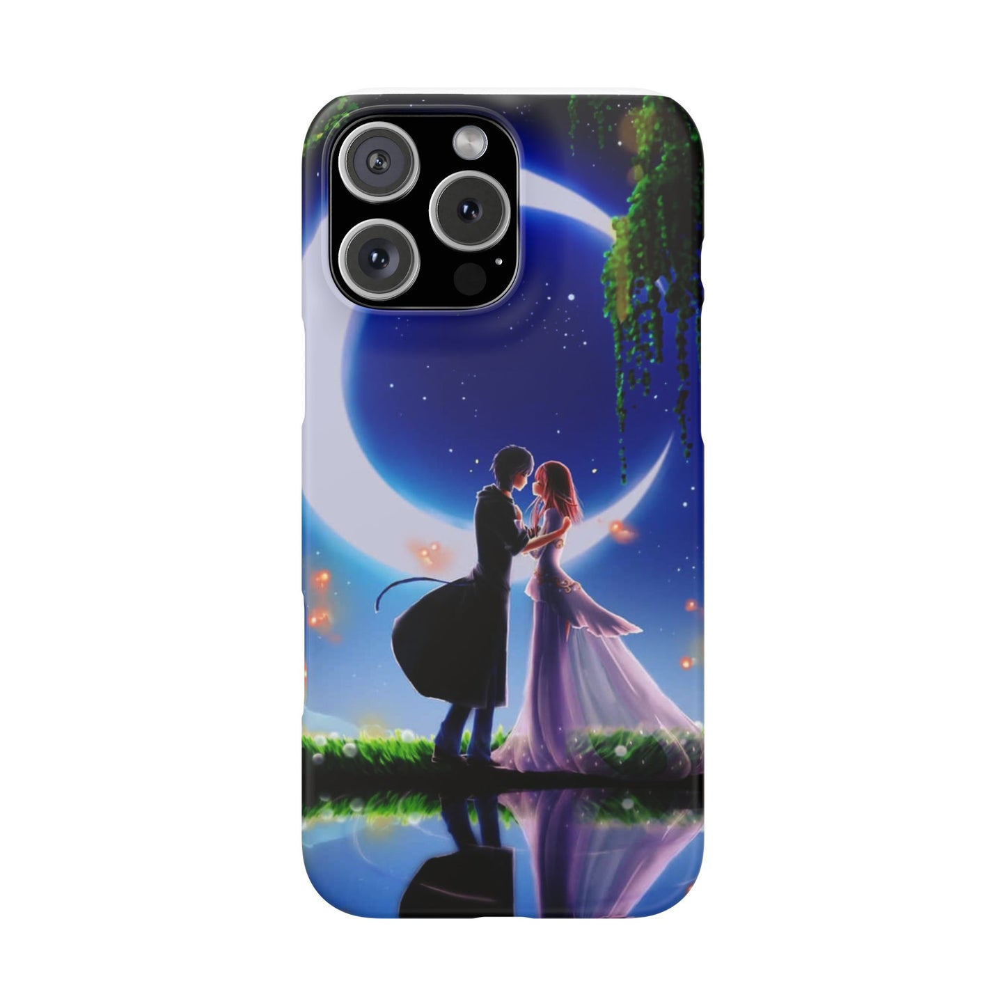 Moonlit Lovers Scene with Crescent Moon Case