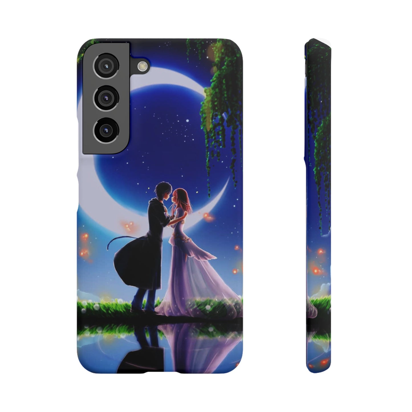 Moonlit Lovers Scene with Crescent Moon Case