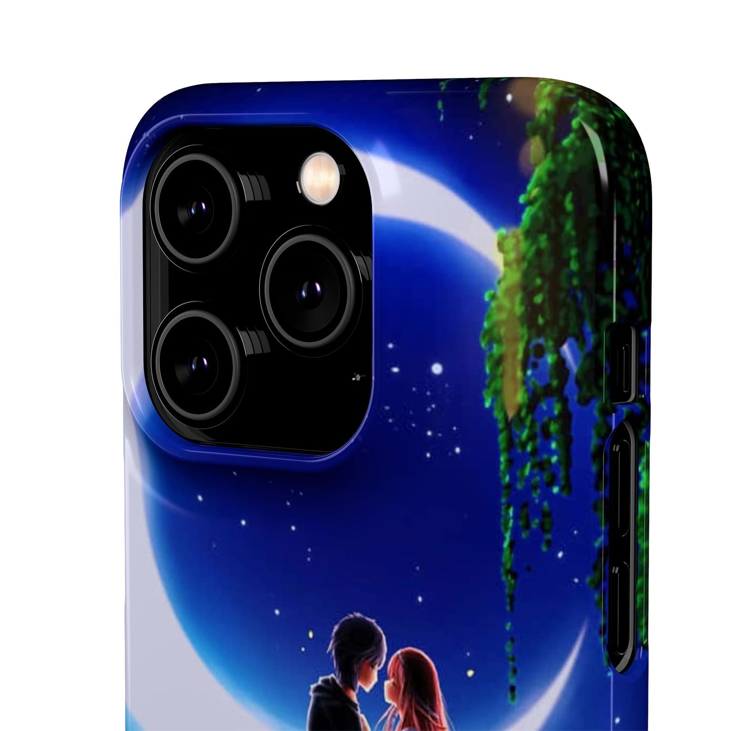 Moonlit Lovers Scene with Crescent Moon Case