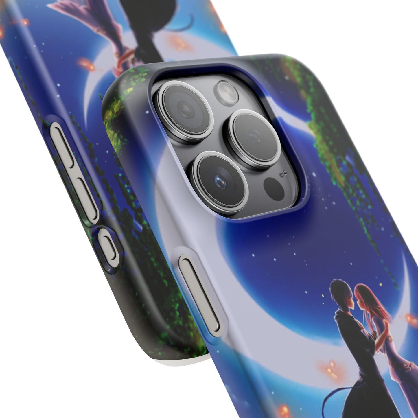 Moonlit Lovers Scene with Crescent Moon Case
