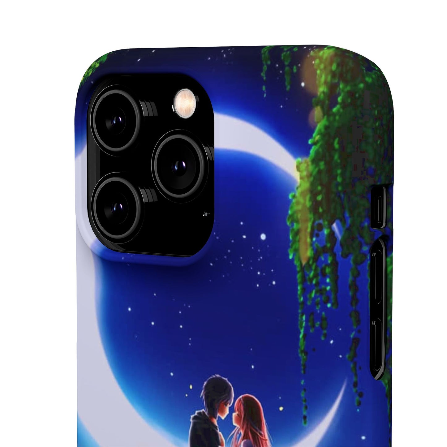 Moonlit Lovers Scene with Crescent Moon Case