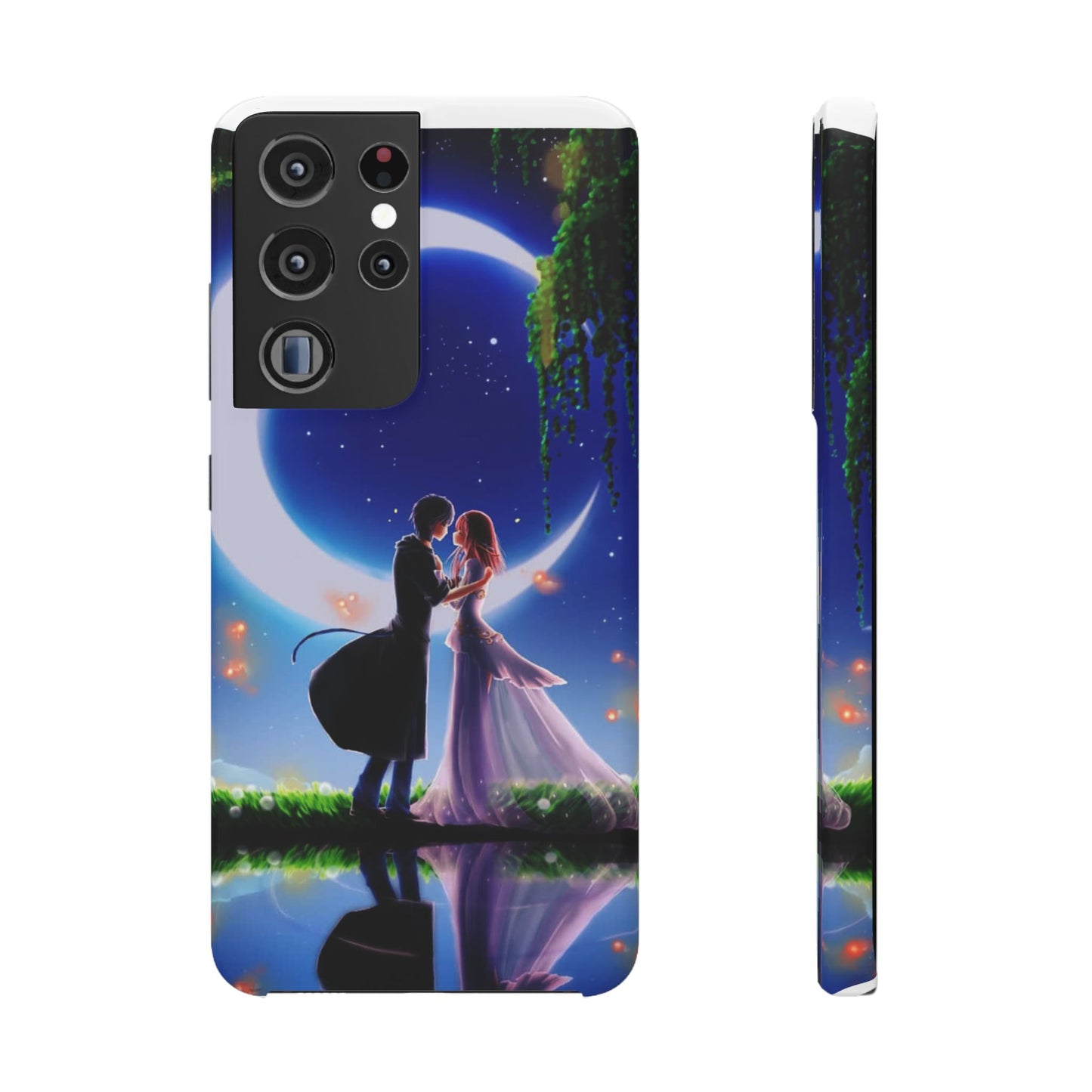 Moonlit Lovers Scene with Crescent Moon Case