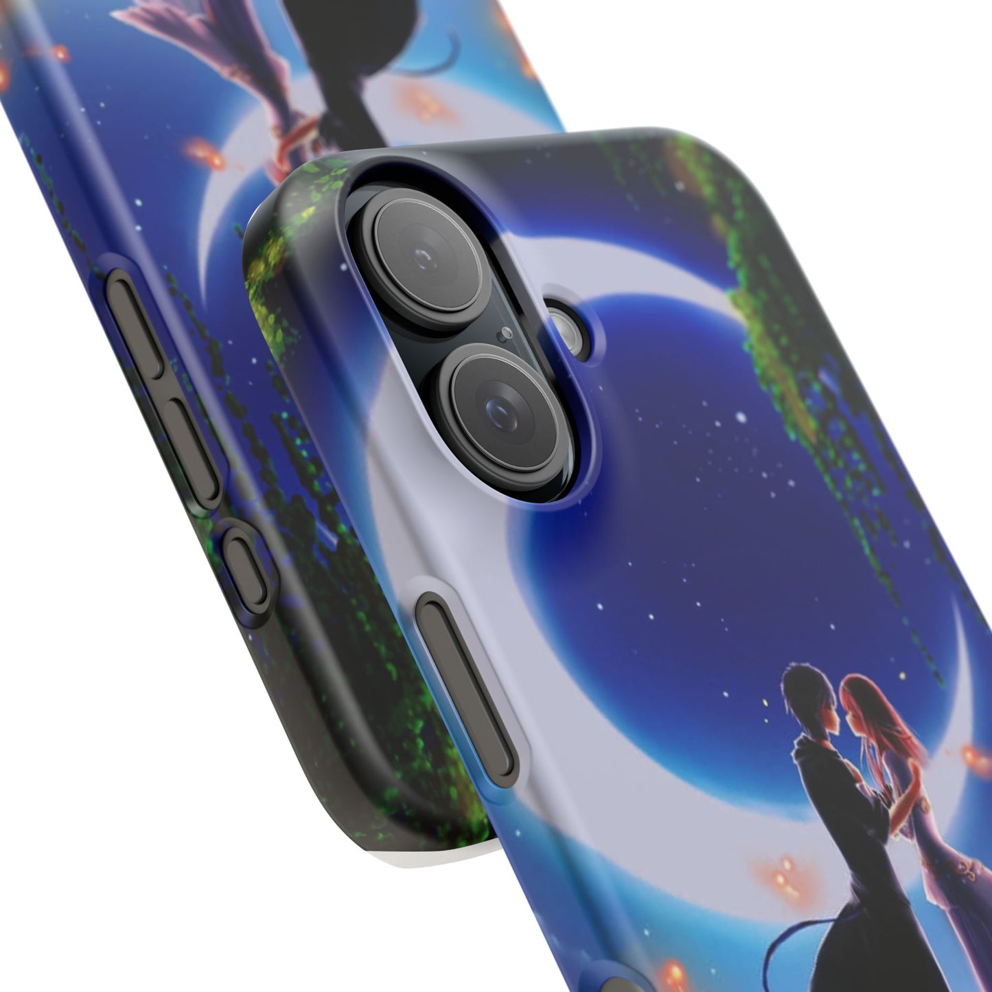 Moonlit Lovers Scene with Crescent Moon Case