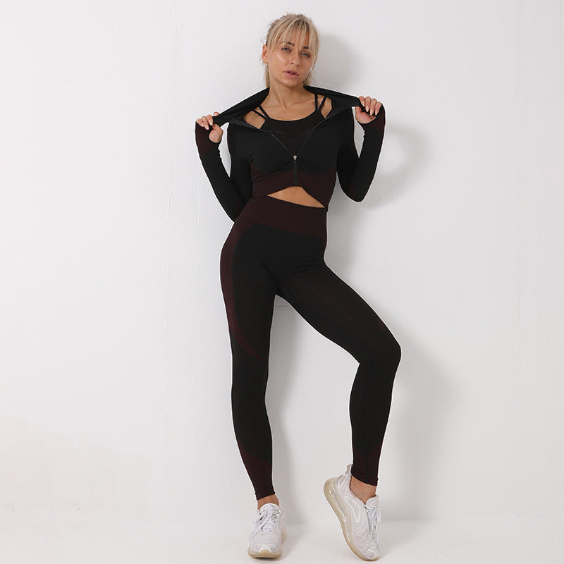 Yoga Set Seamless Sport Set Women Gym Clothing Leggings Women Crop Top Sports Bra Women Fitness Gym Set Womens Outfits Tracksuit
