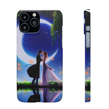 Moonlit Lovers Scene with Crescent Moon Case