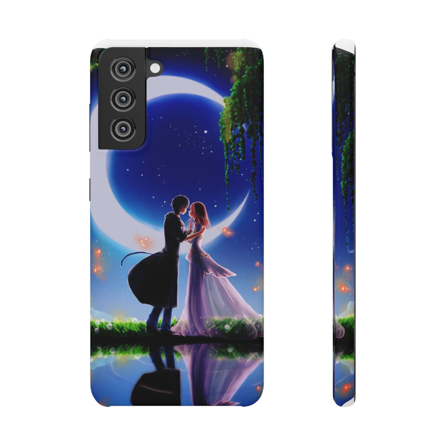 Moonlit Lovers Scene with Crescent Moon Case