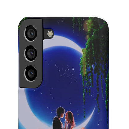 Moonlit Lovers Scene with Crescent Moon Case