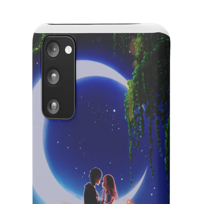 Moonlit Lovers Scene with Crescent Moon Case