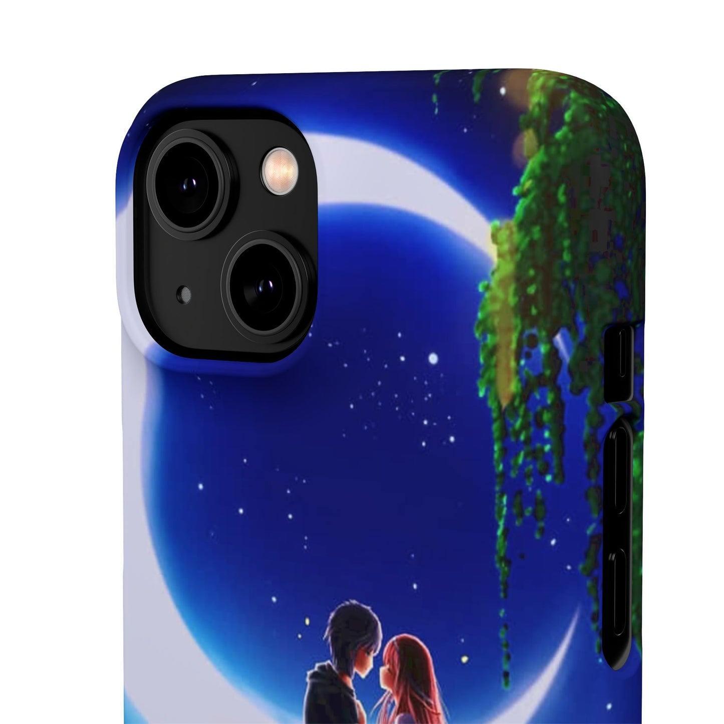 Moonlit Lovers Scene with Crescent Moon Case
