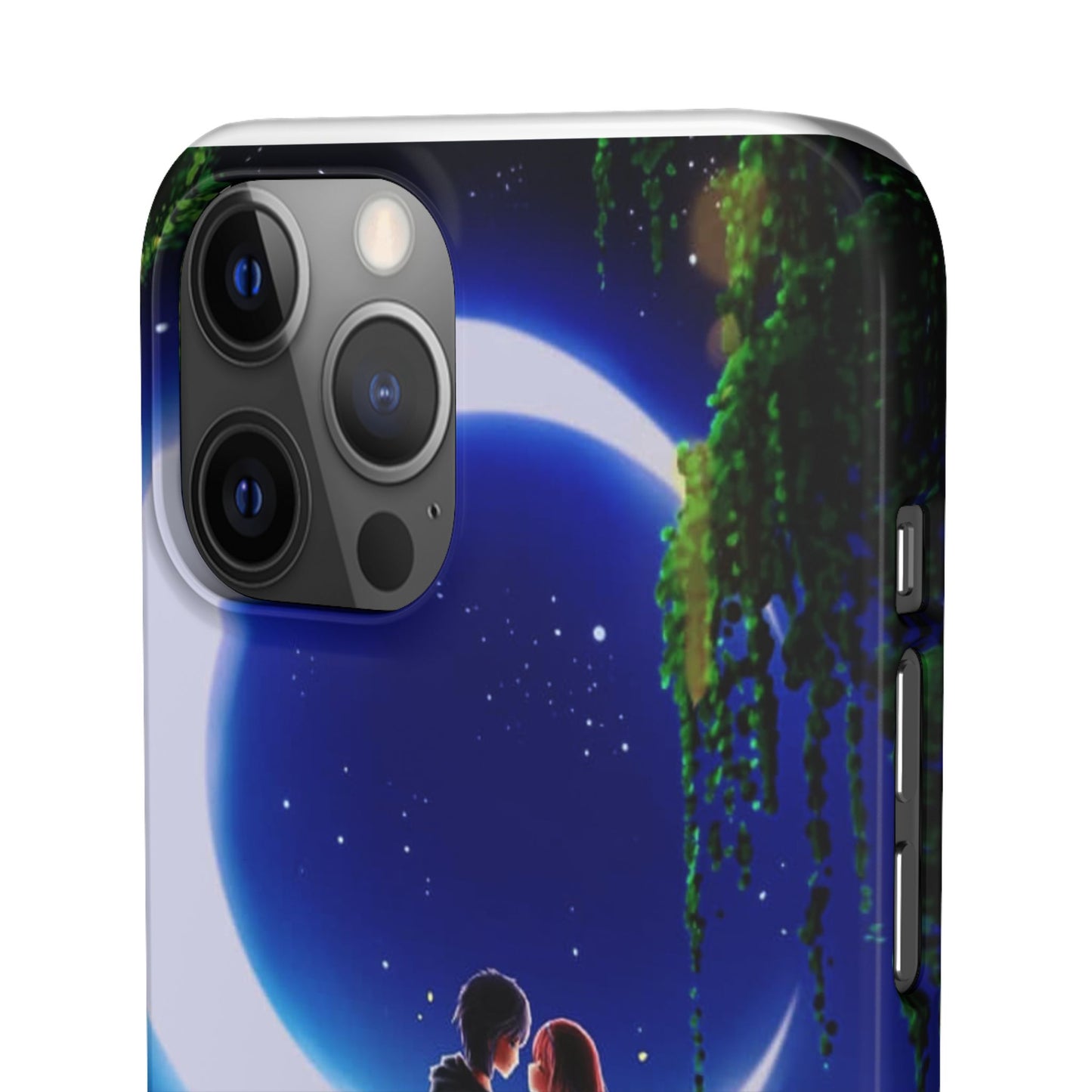 Moonlit Lovers Scene with Crescent Moon Case