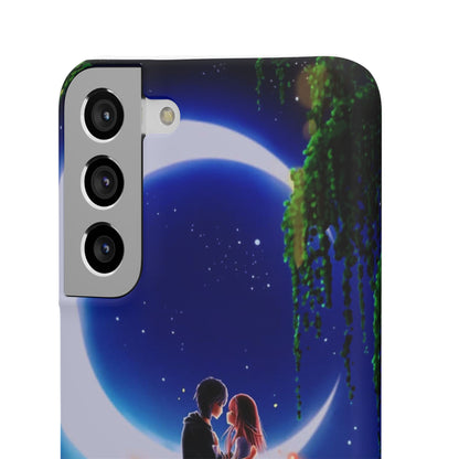 Moonlit Lovers Scene with Crescent Moon Case