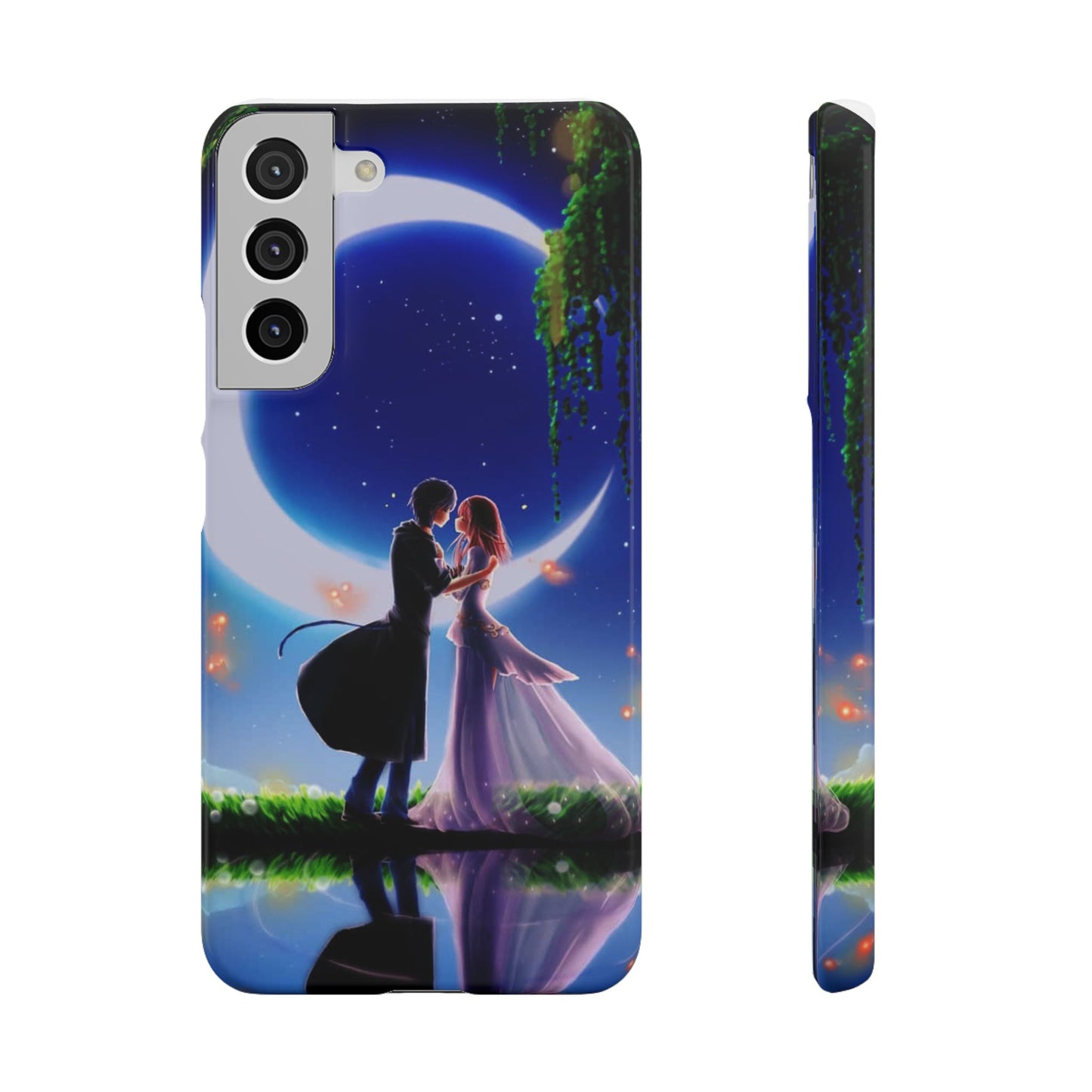 Moonlit Lovers Scene with Crescent Moon Case