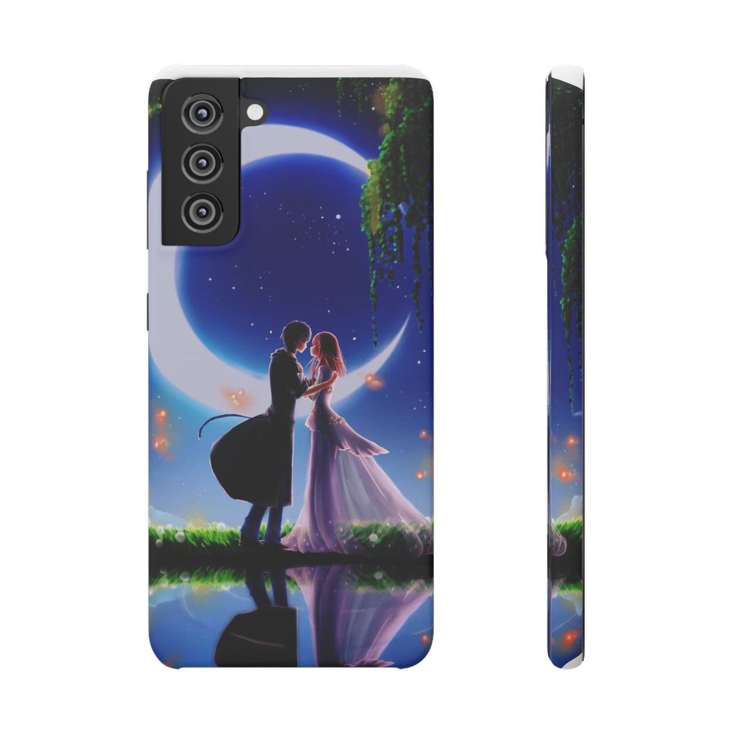 Moonlit Lovers Scene with Crescent Moon Case